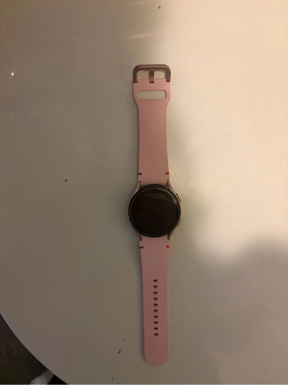 Samsung Pink Silicone Smartwatch with Round Face